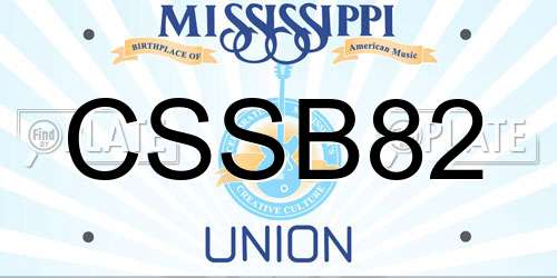 CSSB82 Mississippi License Plate