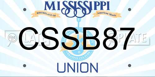 CSSB87 Mississippi License Plate