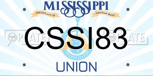 CSSI83 Mississippi License Plate