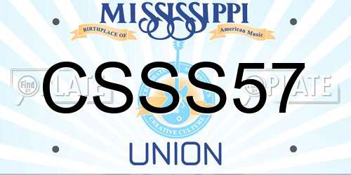 CSSS57 Mississippi License Plate