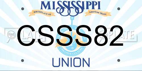 CSSS82 Mississippi License Plate
