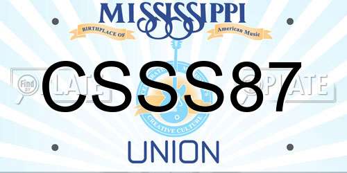 CSSS87 Mississippi License Plate