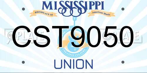 CST9050 Mississippi License Plate