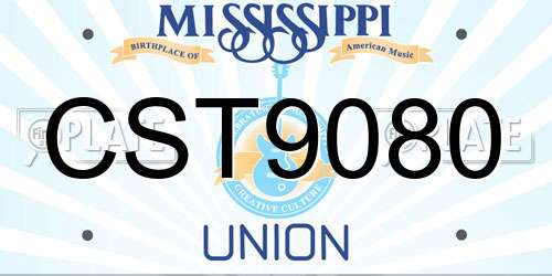 CST9080 Mississippi License Plate