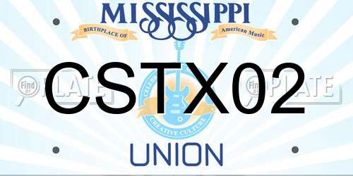 CSTX02 Mississippi License Plate