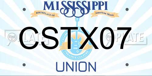 CSTX07 Mississippi License Plate