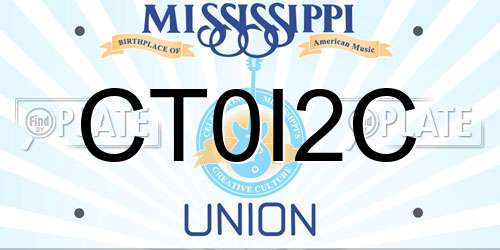 CT0I2C Mississippi License Plate