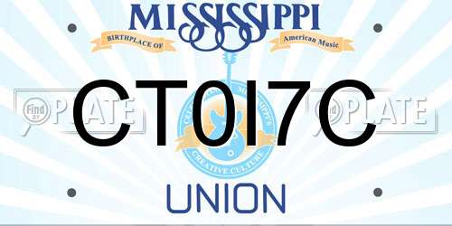 CT0I7C Mississippi License Plate