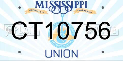 CT10756 Mississippi License Plate