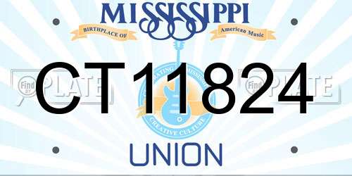 CT11824 Mississippi License Plate