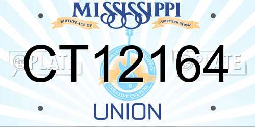 CT12164 Mississippi License Plate