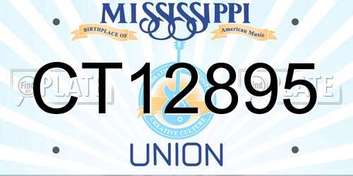 CT12895 Mississippi License Plate
