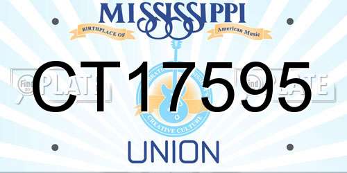 CT17595 Mississippi License Plate