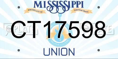 CT17598 Mississippi License Plate