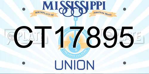 CT17895 Mississippi License Plate