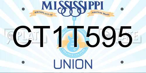 CT1T595 Mississippi License Plate