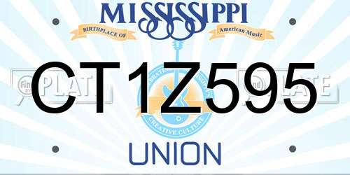 CT1Z595 Mississippi License Plate