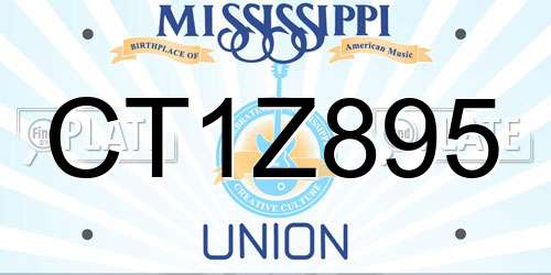 CT1Z895 Mississippi License Plate