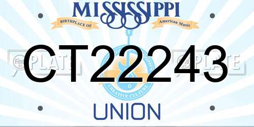 CT22243 Mississippi License Plate