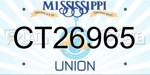 CT26965 Mississippi License Plate