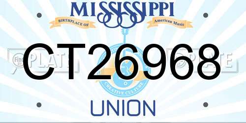 CT26968 Mississippi License Plate