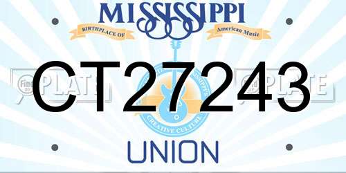 CT27243 Mississippi License Plate