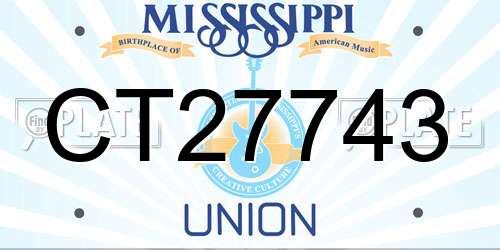 CT27743 Mississippi License Plate