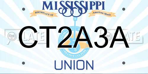 CT2A3A Mississippi License Plate