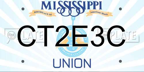 CT2E3C Mississippi License Plate