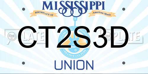 CT2S3D Mississippi License Plate