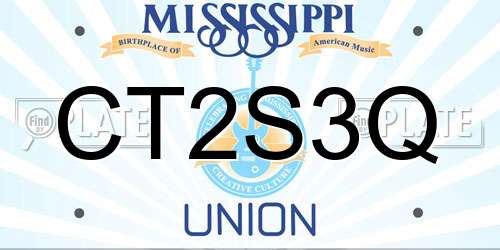CT2S3Q Mississippi License Plate