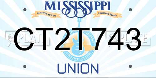 CT2T743 Mississippi License Plate