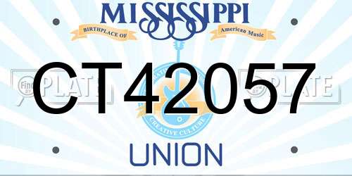 CT42057 Mississippi License Plate