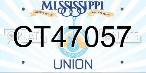 CT47057 Mississippi License Plate
