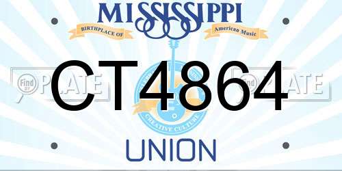 CT4864 Mississippi License Plate