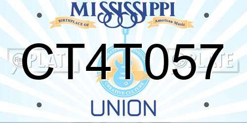 CT4T057 Mississippi License Plate