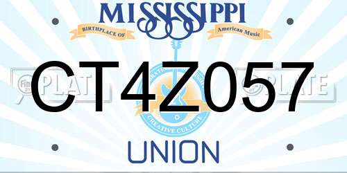 CT4Z057 Mississippi License Plate