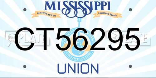 CT56295 Mississippi License Plate