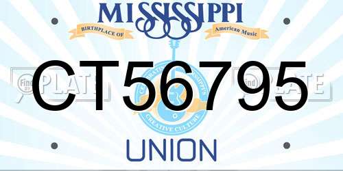 CT56795 Mississippi License Plate
