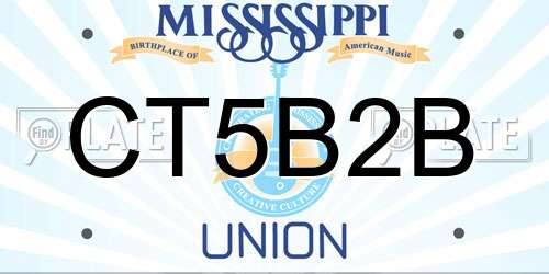 CT5B2B Mississippi License Plate