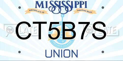CT5B7S Mississippi License Plate