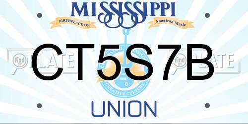 CT5S7B Mississippi License Plate