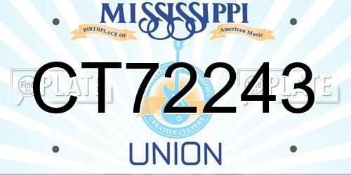 CT72243 Mississippi License Plate