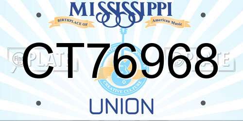 CT76968 Mississippi License Plate