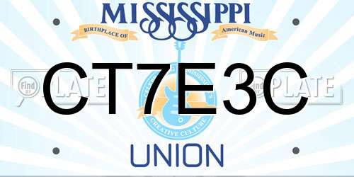 CT7E3C Mississippi License Plate