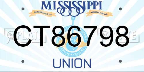 CT86798 Mississippi License Plate