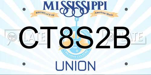 CT8S2B Mississippi License Plate