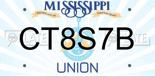 CT8S7B Mississippi License Plate