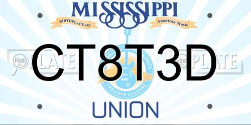 CT8T3D Mississippi License Plate