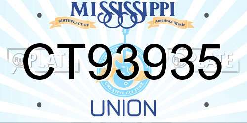 CT93935 Mississippi License Plate